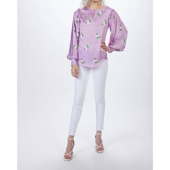 NEW SMYTHE keyhole blouse in orchid - Picture 2 of 3
